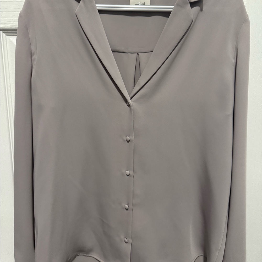 Wilfred Taupe Button-Down Blouse